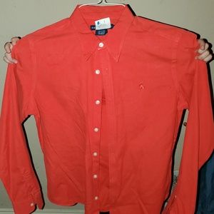 Red polo button up